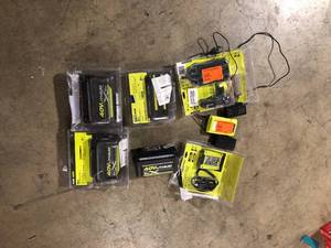 Lot of Assorted Ryobi Batteries Various Sizes Customer Returns See Pictures