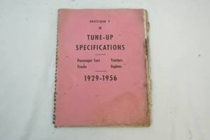 lot 11 image: Vintage Tune Up Spec Manual 1929-1956