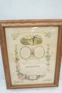 lot 81 image: Vintage Marriage Nordquist Certificate