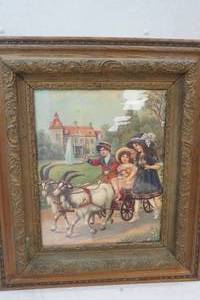 lot 84 image: 3 Children Pulled by Animal