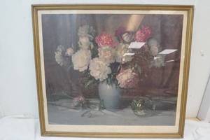 lot 109 image: Terrarium & Peonies By J.L. Foster