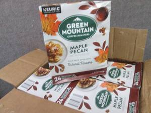 lot 54 image: 4- 24 pks Green Mountain Maple Peca...