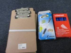 lot 133 image: 6 Small Clipboards, 2 Pks Pens...