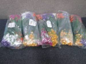 lot 161 image: 5- 10 pk Bundles Artificial Flowers...