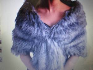 lot 168 image: Evazen Sleeveless Faux Fur Shawl- a...