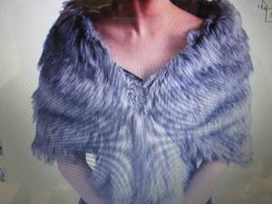 lot 172 image: Evazen Sleeveless Faux Fur Shawl- a...