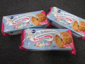lot 237 image: 3 pks Pillsbury Soft Baked Funfetti...