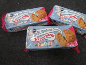 lot 313 image: 3 pks Pillsbury Soft Baked Funfetti...