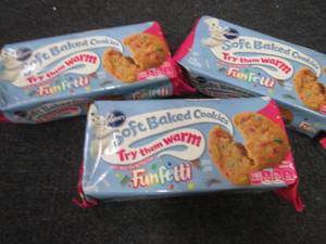 lot 314 image: 3 pks Pillsbury Soft Baked Funfetti...