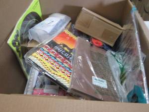 lot 350 image: Box of Assorted Small Overstock Ite...