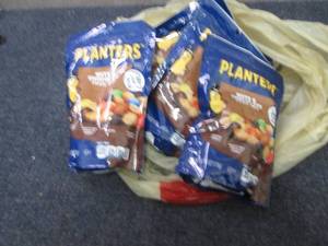 lot 437 image: 6- 6oz Planters Nuts & Chocolate Tr...