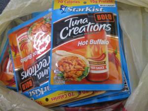 lot 471 image: 12- 2.6 oz Pks StarKist Hot Buffalo...