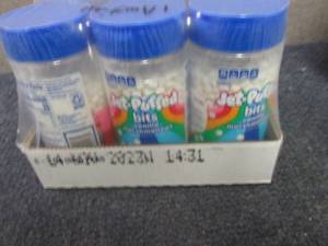 lot 499 image: 6- 3 oz Jars Jet-Puffed Bits...
