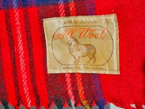 lot 9 image: All Wool Blanket (Scottish Wool) Clan Tartan Plaid, Red
