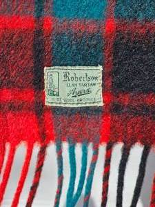 lot 18 image: Ayers Robertson Clan Tartan Plaid Wool Blanket RedBlue