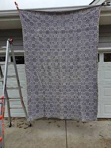 lot 49 image: Overshot LavenderWhite Antique Coverlet