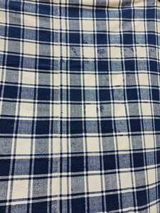 lot 53 image: Vintage Loomed Wool NavyWhite Blanket