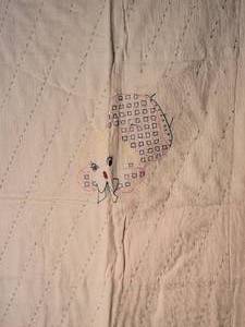 lot 79 image: Subtle Neddlework Vintage Handmade Nursery Quilt - Jack & Jill Fall Down the Hill