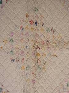 lot 94 image: Intricate Vintage Handmade Quilt - Subtle Square Patchwork