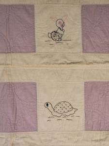 lot 98 image: Splendid Fine Needlework Nursery Quilt - Furry Friends Crosshatch