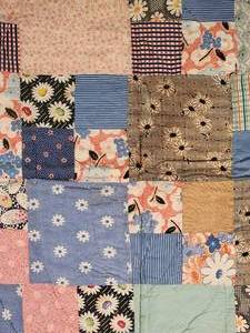 lot 100 image: Wonderful Vintage Nursery Quilt - Patterned Square Patchwork