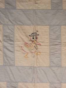 lot 102 image: Adorable Vintage Needlework Nursery Quilt - Active Animals