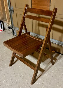 Eight Vintage Wooden Folding Chairs