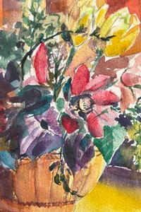 Original Framed Floral Painting by J. Cooper