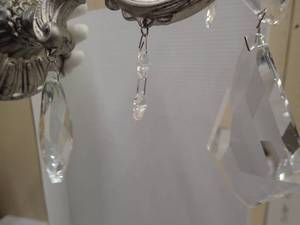 Louis XVIXV Old Master Single Arm Sconce - Antique Silver Color with numerous Crystals 1 of 3