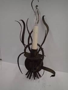 GORGEOUS IRONWARE LENA 1 Candle Light Sconce - Antique Gold  Made to order 5 of 5