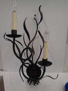GORGEOUS IRONWARE LENA 2 Candle Light Sconce - Black Brown  Made to order 5 of 5