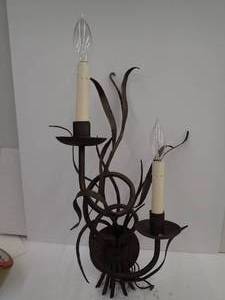GEORGEOUS IRONWARE LENA 2 Candle Light Sconce - Antique Gold  Made to order 3 of 4