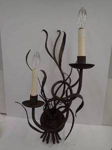 GEORGEOUS IRONWARE LENA 2 Candle Light Sconce - Antique Gold  Made to order 4 of 4