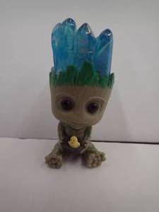 Natural Quartz Groot - Blue w bird - Approximately 2.5 inches tall - adorable