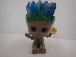 Natural Quartz Groot - Blue w flower - Approximately 2.5 inches tall - adorable