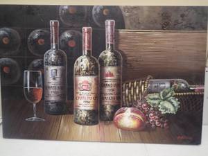Chateau Wine Bottle PrintPainting - 36 x 24