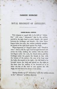 Pre Civil War Era Document - Carbine Exercise Manual with Soldiers Notes