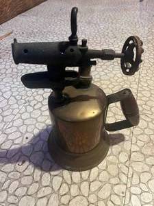 lot 23 image: Antique Brass Metal Blow torch
