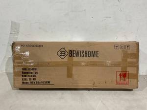 lot 109 image: BEWISHOME 3 Tier Bookshelf Open Organizer - GoldWhite