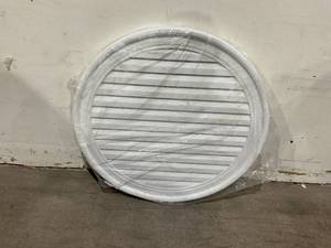 lot 211 image: Ekena Millwork Round White Non-Functional Gable Louvered Vent