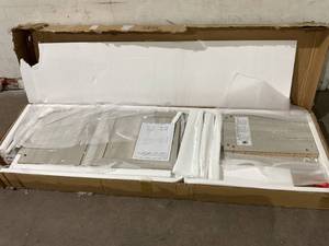 lot 311 image: Walker Edison 70 Inch Georgetown Stone Gray Farmhouse TV Stand