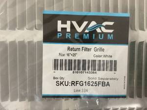 lot 133 image: HVAC Premium 16 x 25 Inch White Return Filter Grille