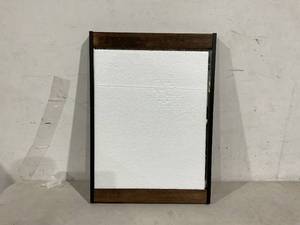 lot 134 image: blue page 20 x 28 Inches Rustic Wood & Metal Framed Mirror