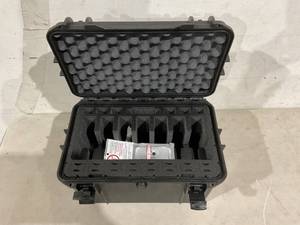 lot 166 image: My Case Builder Doro Black Gun Case - Holds 7 Pistols and 14 magazines