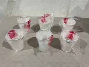 lot 174 image: Aspen Creative Set of 6 Hardback Empire Shape Chandelier Clip-On Lamp Shade