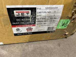 lot 324 image: JET DC-650 Dust Collector - 650 CFM, 1 HP, 1Ph 115230V  READ