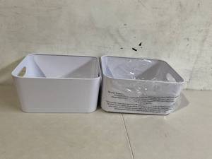 lot 330 image: mDesign 2-Pack White Metal Storage Bins