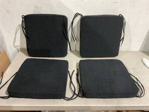 lot 196 image: LOT OF 4 - Black Dining Chair Cushions