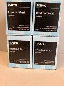 lot 438 image: LOT OF 4 - 24ct Solimo Light Roast Coffee Pods - Breakfast Blend