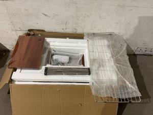 lot 7 image: EcoChannels Drop in Kitchen Sink with Accessories- Stainless Steel